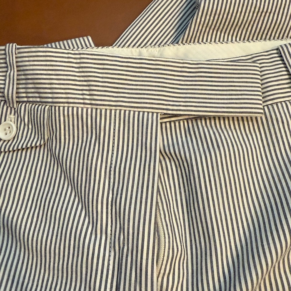 Talbots Women's Blue and White Striped Pants - Picture 4 of 5